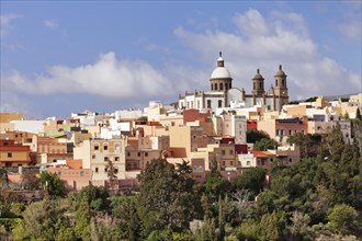 View of the town with the church of San Sebastian