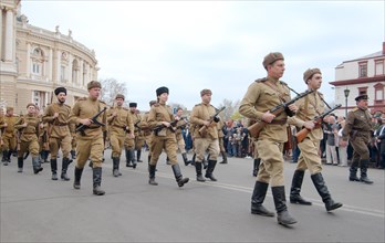 Parade commemorating the liberation of Odessa from the Nazis