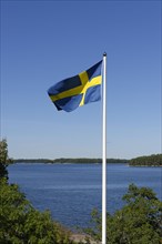 Swedish flag on Finnhamn Island in the Stockholm Middle Archipelago