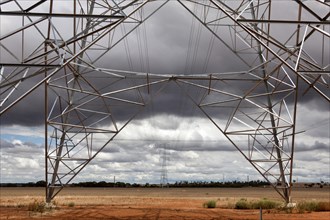 Landscape with high tension pylons