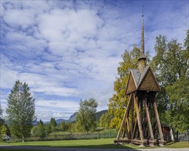 Bell tower of the stave church in Kvikkjokk
