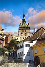 Medieval clock tower of the Saxon fortified medieval citadel of Sighisoara