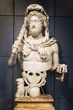 Ancient marble bust of Emperor Commodus as Hercules