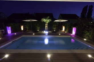 Private garden with a pool