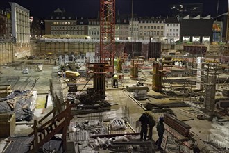 Construction site at night