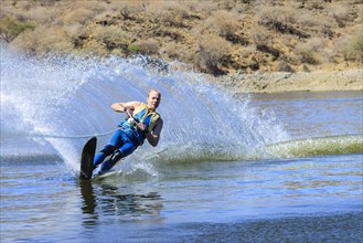 Man water skiing on a monoski