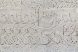 Detail of the bas-relief depicting The Churning of the Ocean of Milk