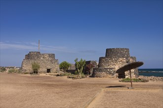 Historic fortress complex on the beach promenade of Caleta de Fuste