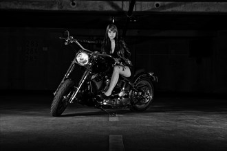 Woman on a motorcycle