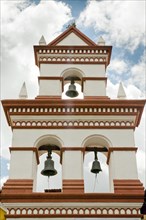 The belltower of the Iglesia San Sebastian church
