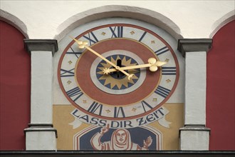 Tower clock with the lettering 'Lass Dir Zeit'