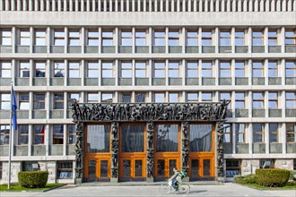 Slovenian Parliament with the portal designed by Zdenko Kalin and Karel Putrih