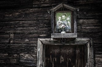 Picture of a saint on a mountain hut