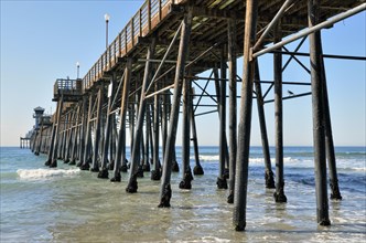 Historic Oceanside Pier at the onset of high tide