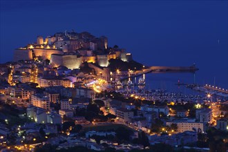 View of the town of Calvi at night