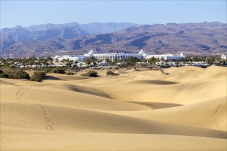 RIU hotel on the beach with dunes at Maspalomas