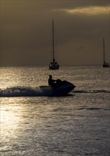 Jet ski at dusk in Rodney Bay
