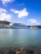 Cruise ship Silver Spirit in the port of St Lucia's capital Castries