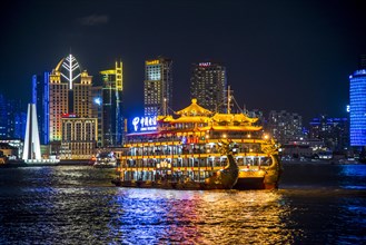 Illuminated dragon boat