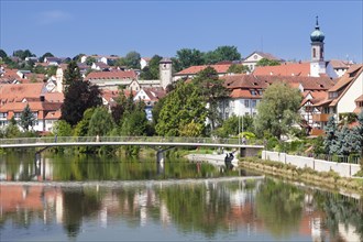 Historic town centre on the Neckar River with the Kalkweiler Gate and the former Carmelite monastery