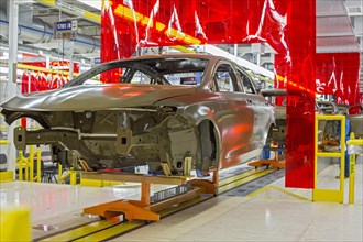 The Chrysler 200 in the paint shop at Chrysler's Sterling Heights Assembly Plant