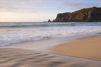 Beach and rocks in the evening light