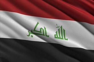 Flag of Iraq waving in the wind