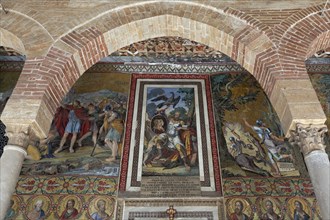 Historic mosaic at the entrance to the Cappella Palatina