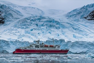 Cruise ship in the Antarctic ice