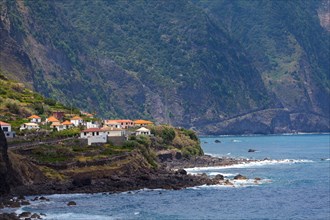 View of the cliff coast of Madeira near Sao Vicente
