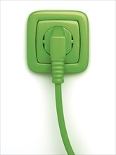 Green socket or power point with plug