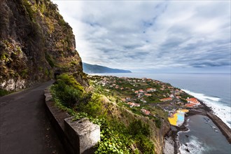 Country road along the cliffs near Ponta Delgada