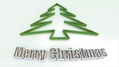 Christmas tree and the words 'Merry Christmas'