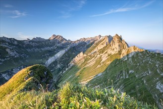 View to Santis and mountains in Alpstein range