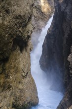 Falling waterfall in Leutasch Gorge