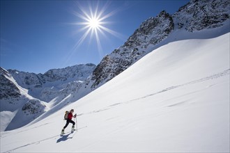 Ski tour walker to the Steintalspitzen summits