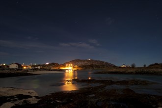 Hillesoy with moonlight