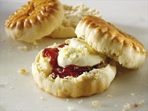 Traditional English scones with clotted cream