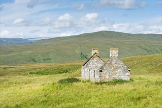 Abandoned and dilapidated cottage from the time of the Highland Clearances
