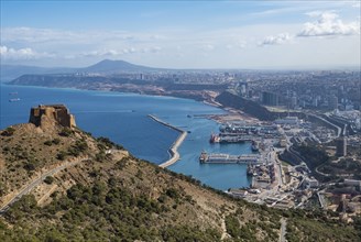 Overlook over Oran with the Santa Cruz castel in the foreground Oran