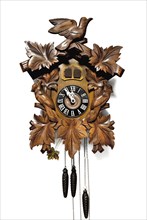 Classic wood-carved Black Forest cuckoo clock