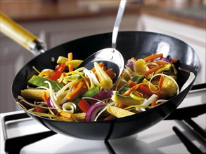 Wok vegetables with corn