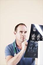 Doctor looking at an X-ray