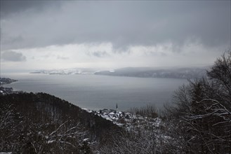 View over Lake Constance in winter