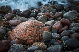 Porphyry rocks on the Baltic Sea beach