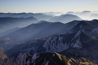 Mountain ridges with backlighting
