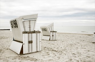 Beach chairs on the beach of Westerland