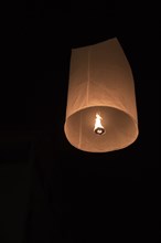 Ascending sky lantern at the Loi Krathong Festival of Light