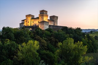 Dusk at the Castello di Torrechiara