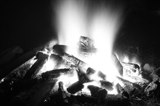 Fire in black and white